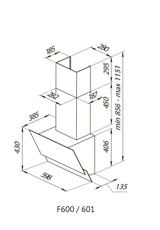 картинка Наклонная вытяжка KUPPERSBERG F 601 BL от магазина SEFI