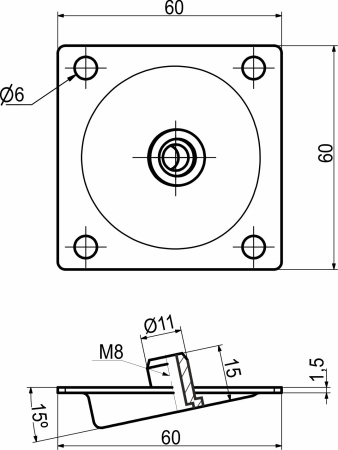 картинка Крепление для опоры под углом мет. ОР 289-О 50х80 РП от магазина SEFI