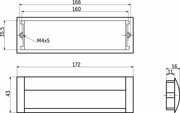 картинка Ручка меб. врезная алюм. WPY 326 160 алюминий AKS от магазина SEFI