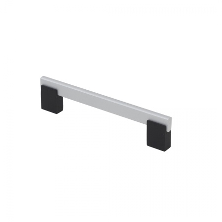 картинка Ручка меб. скоба алюм. MOONLIGHT 128/150 матовый хром+ черный матовый, AKS от магазина SEFI