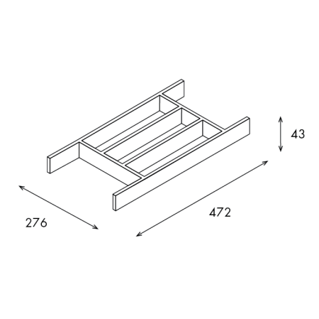 картинка Лоток-рамка Woodline Blank 276 для столовых приборов, ясень, графит от магазина SEFI