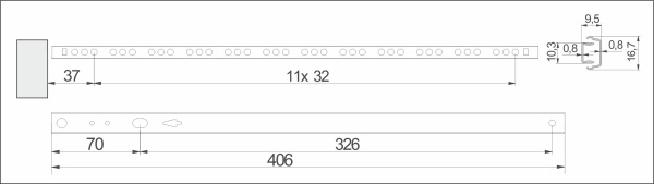 картинка Направляющая шариковая L-406 h=17 AKS A от магазина SEFI