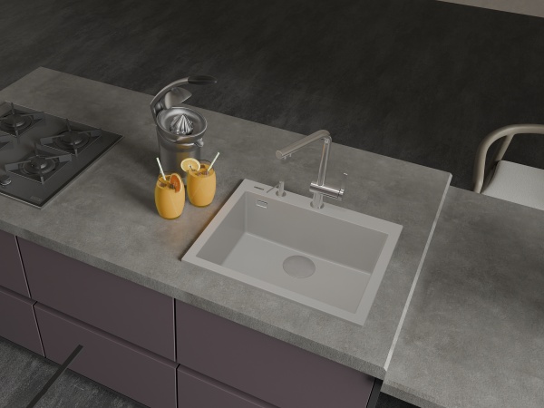 картинка Мойка Rivelato ZENO 6051 1-чаш 600*510 Серый 803 от магазина SEFI
