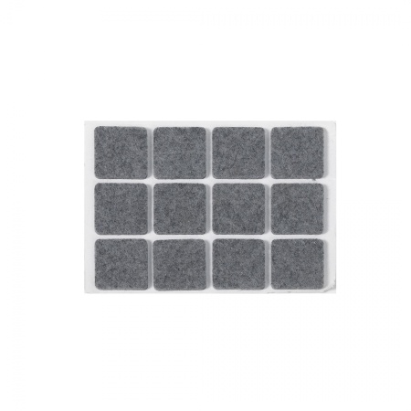 картинка Подкладка самоприлипающая фетровая 25х25мм (1лист-12шт) серая Folmag от магазина SEFI