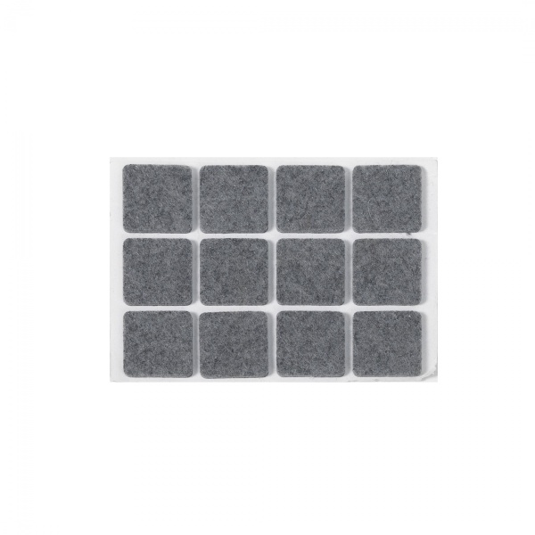 картинка Подкладка самоприлипающая фетровая 25х25мм (1лист-12шт) серая Folmag от магазина SEFI