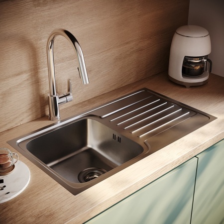 картинка Мойка, нерж. сталь, шелк, с крылом, 780*440*180, Sound, IDDIS, SND78SDi77 от магазина SEFI