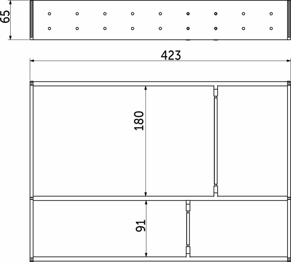 картинка Комплект разделителей L450 универсальный металлический Organizer нержавеющая сталь (423*293*65) AKS от магазина SEFI