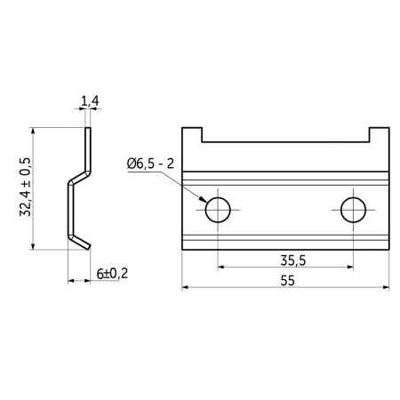 картинка Шина для навесов L=55мм (1,4мм), РП от магазина SEFI