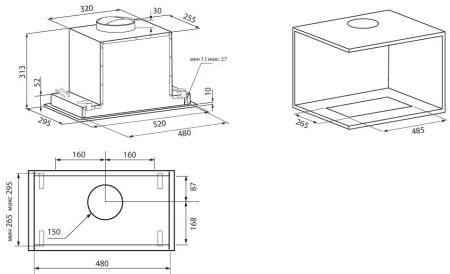 картинка Встраиваемая вытяжка Krona SELINA 600 PRM INOX 3P от магазина SEFI