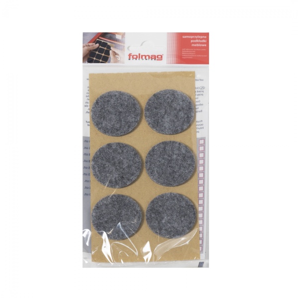 картинка Подкладка самоприлипающая фетровая d40мм (1лист-6шт) серая Folmag от магазина SEFI