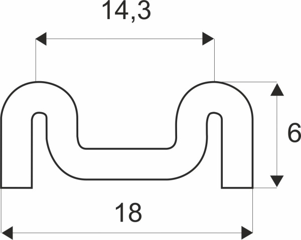 картинка Профиль алюминиевый SISO направляющая нижняя L-2000 мм от магазина SEFI