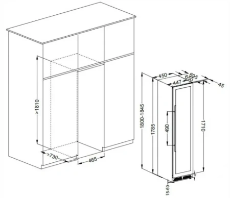 картинка Винный шкаф Meyvel MV106-KST2 Узкий (Slim) от магазина SEFI
