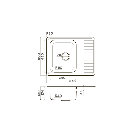картинка Omoikiri Sagami 63-IN нерж. сталь/нержавеющая сталь от магазина SEFI
