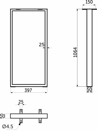 картинка Подстолье THOR h1064 L-395, черный AKS от магазина SEFI