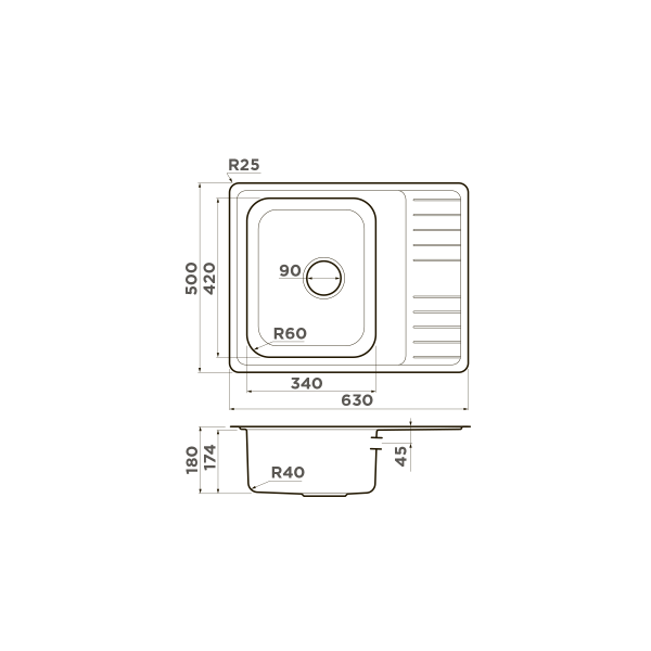 картинка Omoikiri Sagami 63-IN нерж. сталь/нержавеющая сталь от магазина SEFI