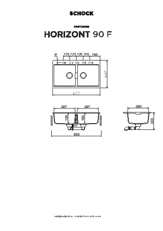 картинка Кухонная мойка SCHOCK HORIZONT 90 F CRISTADUR аворио от магазина SEFI