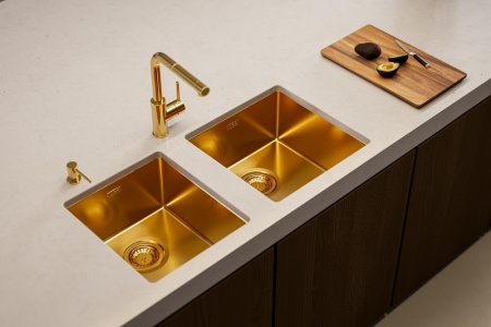 картинка Мойка Alveus QUADRIX MONARCH 30 BRONZE 450X450X200 в компл. с выпуском без сифона, от магазина SEFI