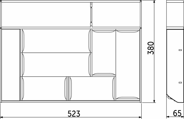 картинка Вкладыш 40/550 шуфлядный металлический Organizer нержавеющая сталь (523*380*65) AKS от магазина SEFI