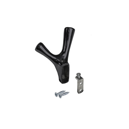 картинка Крючок меб. двухрожковый мет. OMEGA черный матовый AKS от магазина SEFI