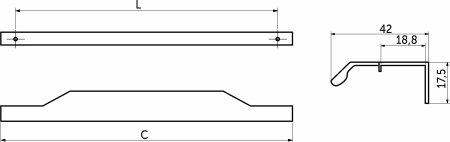 картинка Ручка меб. скоба алюм. KARIDA 440/600 черный матовый, AKS от магазина SEFI