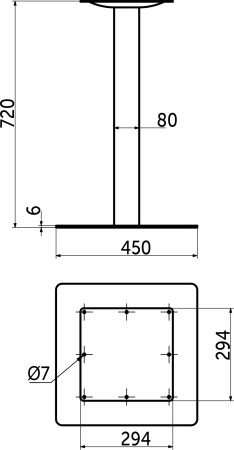 картинка Подстолье LOCUS h720, шлиф.сталь AKS от магазина SEFI