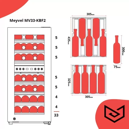 картинка Винный шкаф Meyvel MV33-KBF2 от магазина SEFI