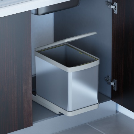 картинка Система сортировки мусора ALBIO 10 1X16 L серый пластик/нержавеющая сталь ALVEUS от магазина SEFI