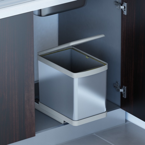 картинка Система сортировки мусора ALBIO 10 1X16 L серый пластик/нержавеющая сталь ALVEUS от магазина SEFI