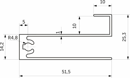 картинка Профиль алюминиевый SENATOR золото горизонт нижн. L-6000 мм АЛЮТЕХ для узкой сис-мы от магазина SEFI