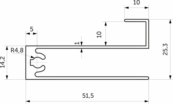 картинка Профиль алюминиевый SENATOR золото горизонт нижн. L-6000 мм АЛЮТЕХ для узкой сис-мы от магазина SEFI