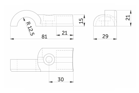 картинка Соединитель 3-х труб d25 (561) угловой, хром AKS от магазина SEFI