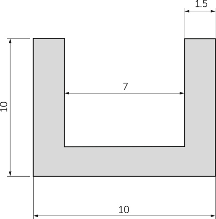картинка Профиль алюминиевый STANDART, UNIFUTURE, GUSTAVSON LOFT серебро направляющая нижн. L-6000 мм LAGUNA C-10 от магазина SEFI