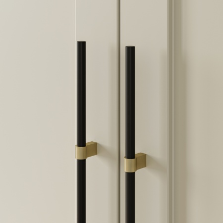 картинка Ручка меб. скоба алюм. WHISPER 704/1000 черный матовый+брашированное золото, AKS от магазина SEFI