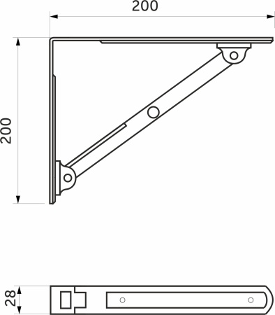 картинка Полкодержатель складной 400 белый AKS (Модель 3) от магазина SEFI
