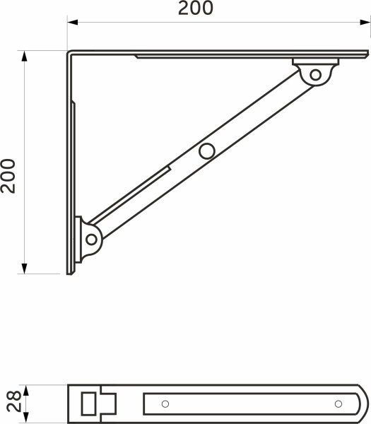 картинка Полкодержатель складной 400 белый AKS (Модель 3) от магазина SEFI
