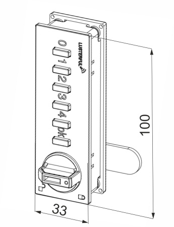 картинка Замок для распашной двери кодовый электронный 601 AKS с ключом магазин SEFI являющийся официальным дистрибьютором в России  картинка Замок для распашной двери кодовый электронный 601 AKS с ключом от магазина SEFI