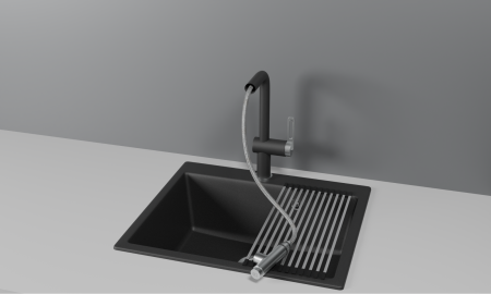 картинка Смеситель Granula GR-8169, АРКТИК (БЕЛЫЙ), с выдвижным изливом от магазина SEFI