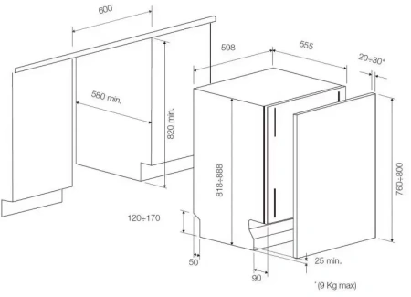 картинка Встраиваемая посудомоечная машина Fulgor Milano FDW 8292.1 от магазина SEFI