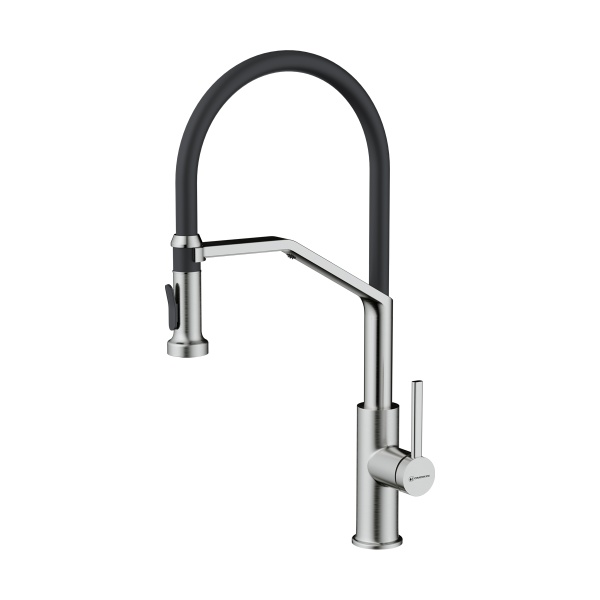 картинка Смеситель Omoikiri Makkari 2 Plus-SB-BN-BL латунь/нержавеющая сталь/черный от магазина SEFI