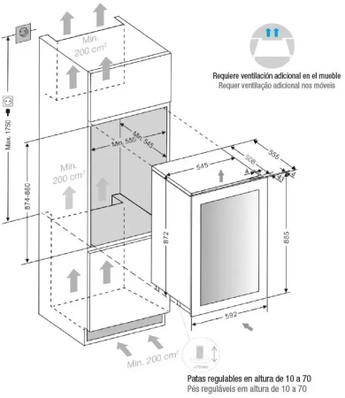 картинка Встраиваемый винный шкаф Pando PVMA 88-49 PAR от магазина SEFI