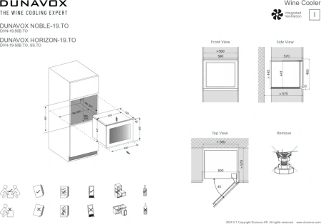картинка Встраиваемый винный шкаф Dunavox DVH-19.50C.TO от магазина SEFI