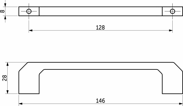 картинка Ручка меб. скоба мет. VULKAN 128 брашированное золото, AKS от магазина SEFI