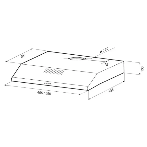 картинка Встраиваемая вытяжка KRONA OLIVIA 600 white PB от магазина SEFI