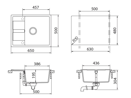 картинка Кухонная мойка SCHOCK OPTIMA 50D CRISTALITE оникс от магазина SEFI
