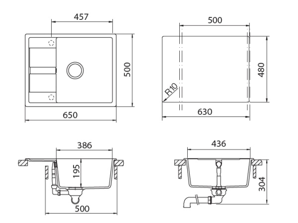 картинка Кухонная мойка SCHOCK OPTIMA 50D CRISTALITE неро от магазина SEFI