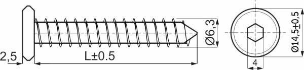 картинка Шуруп для дерева 6,3*30 белый цинк AKS магазин SEFI являющийся официальным дистрибьютором в России  картинка Шуруп для дерева 6,3*30 белый цинк AKS от магазина SEFI