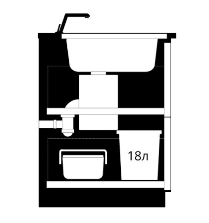 картинка Готовые изделия Atelier 60 - нижний ящик, направляющие DynaPro Grass, для ДСП 18мм , профиль серебро от магазина SEFI
