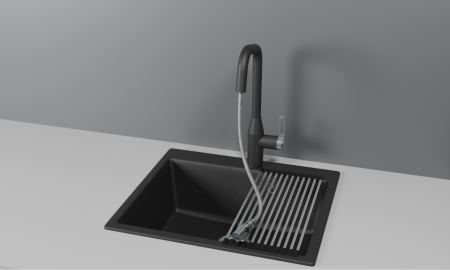 картинка Смеситель Granula GR-8171, ГРАФИТ, с выдвижным изливом от магазина SEFI