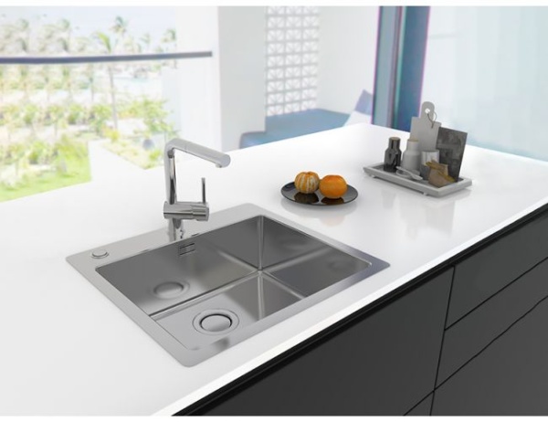 картинка Мойка ALVEUS PURE UP 60 KMB 90 FI правая 980X525 в компл. с сифоном 1123353 от магазина SEFI