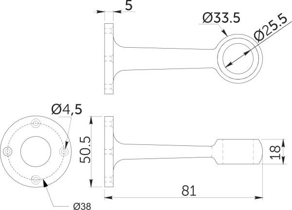 картинка Держатель дистанционный проходной трубы d25 (994), хром AKS от магазина SEFI